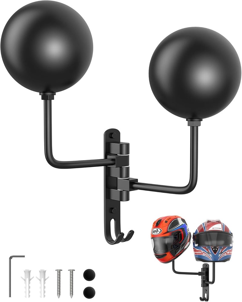 LIFXIZE Helmet Hanger Wall Mount 180° Swivel Helmet Holder for Motorcycle Bike Racing Outerwear Sports Gear - Image 1